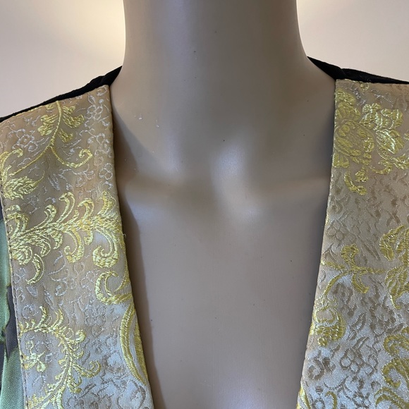 Spencer Alexis, Deep V Neckline Mixed Fabric lightweight Jacket Sz M - Picture 9 of 10